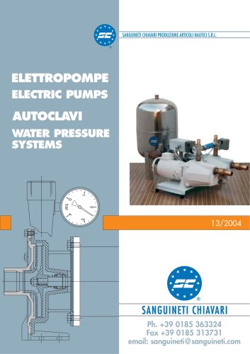 ELECTRIC PUMPS, WATER PRESSURE SYSTEMS