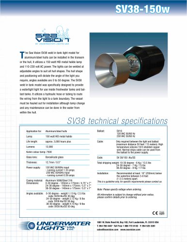 SV38 technical specifications