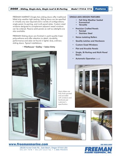 FREEMAN MARINE DOORS : 1710/1716 Series