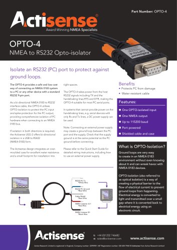 OPTO-4 Opto-Isolator Cable Datasheet