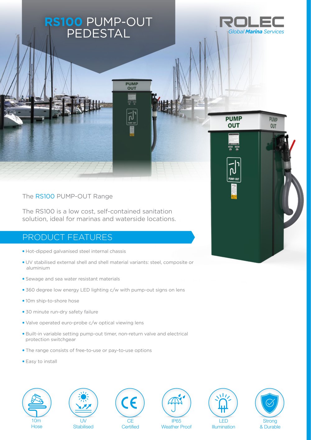 RS100 PUMP-OUT PEDESTAL - Rolec Services