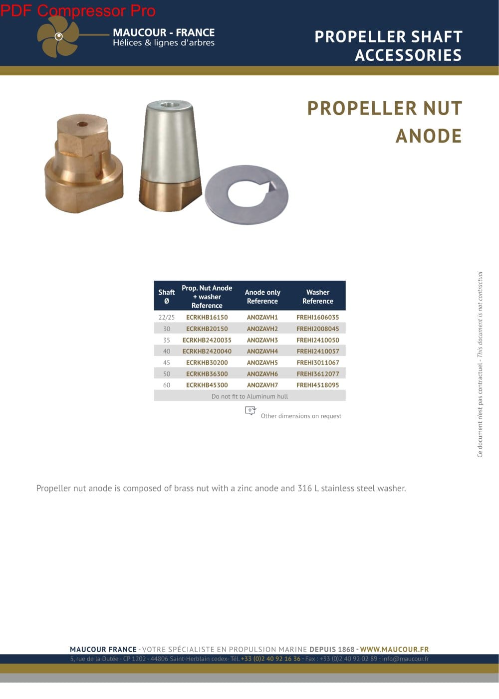 PROPELLER SHAFT ACCESSORIE - MAUCOUR FRANCE
