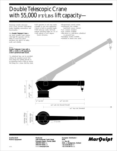 Double Telescopic Crane with 55,000 ft/lbs lift capacity