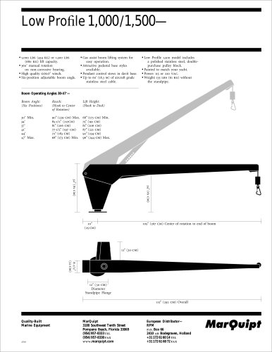 Low Profile 1,000/1,500 Davit