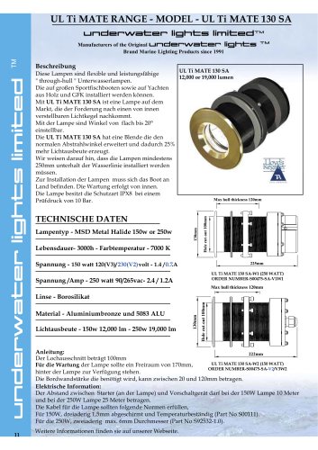 UL Ti MATE 130 SA 150/250 watt 110-230 volt AC