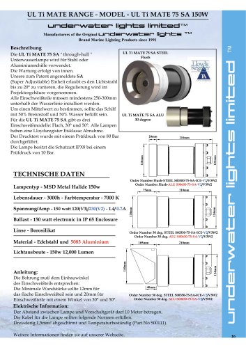 UL Ti MATE 75 150watt SA for Aluminium & Steel Hulls