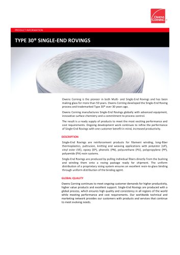 TYPE 30® SINGLE-END ROVINGS