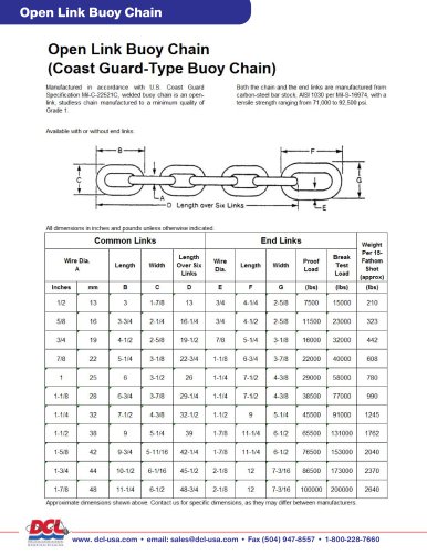 Open Link Buoy Chain