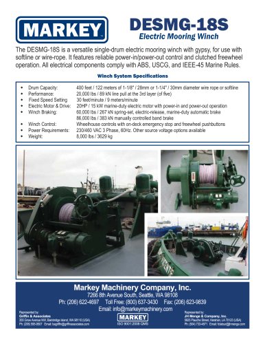 DESMG-18S Electric Mooring Winch