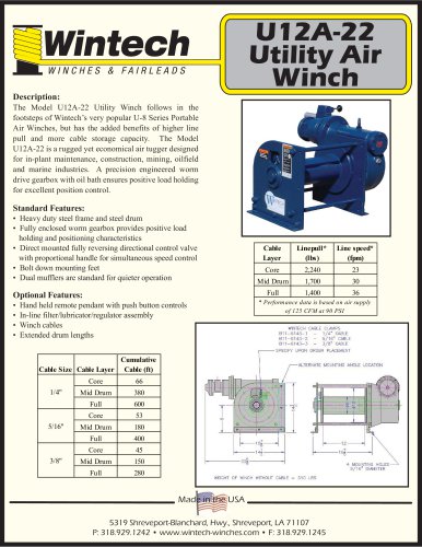 U12A-22 Air Winch