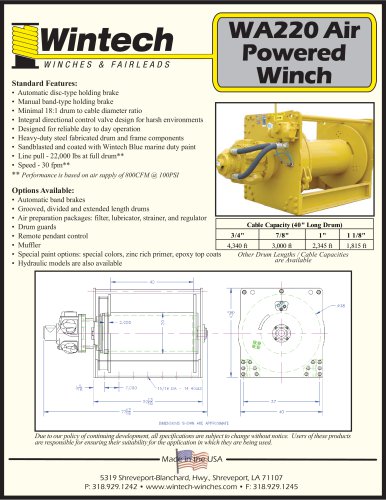 WA-220 Air Winch