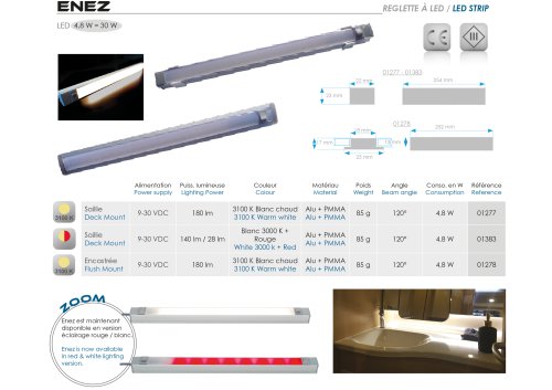 Enez - deck mount led strip - warm white