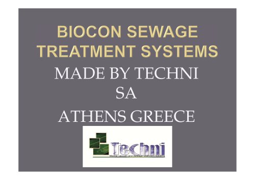 MINI-BIOCON SEWAGE TREATMENT SYSTEMS