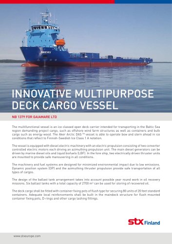 INNOVATIVE MULTIPURPOSE DECK CARGO VESSEL