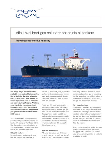 Alfa Laval inert gas solutions for crude oil tankers