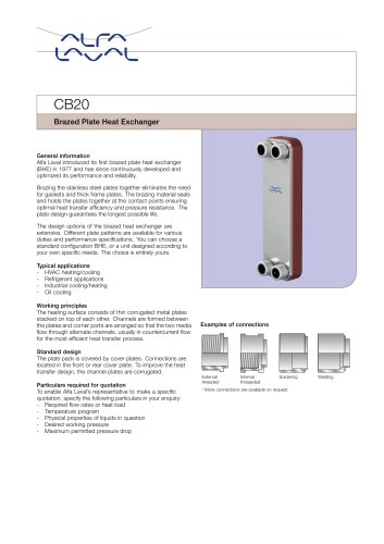 CB20 Brazed Plate Heat Exchanger