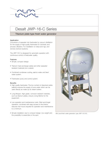 JWP freshwater generator:Desalt JWP-16-C Series