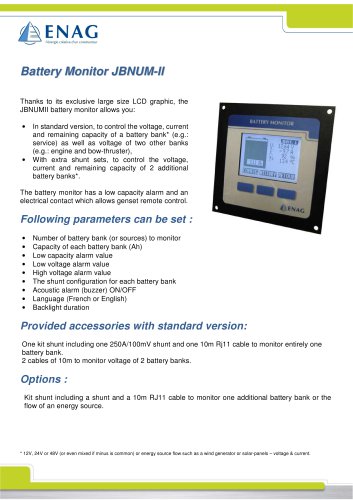 Battery monitor for JBNUM-II