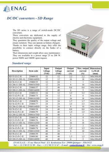 DC/DC CONVERTER – SD RANGE