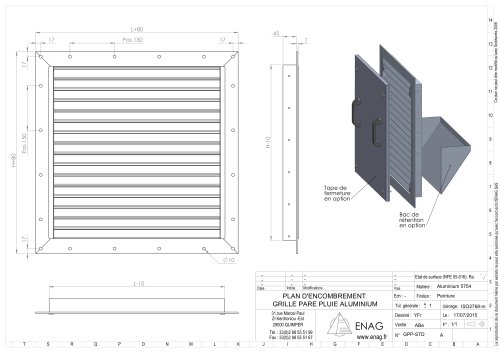 Grille pare-pluie marine