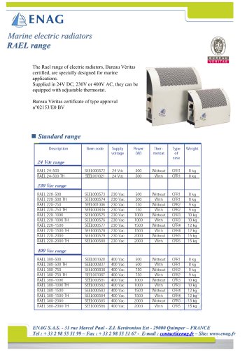 RAEL range – 24V – 230/400Vac