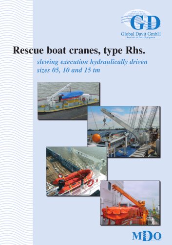 Rescue boat cranes, type Rhs.