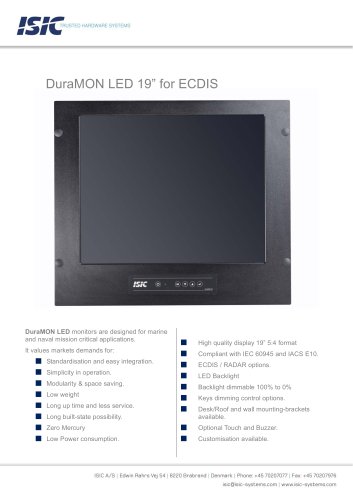 DuraMON LED 19? for ECDIS