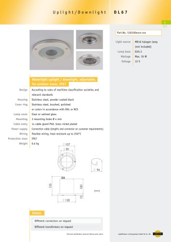 DL67 Watertight Uplight/ Downlight, max. 35 W