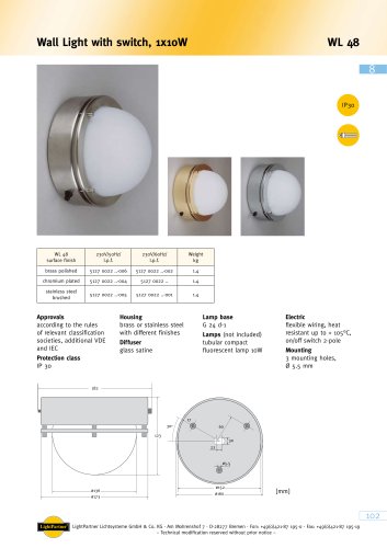 WL 48 Wall Light with switch