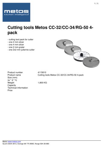 Cutting tools Metos CC-32/CC-34/RG-50 4- pack