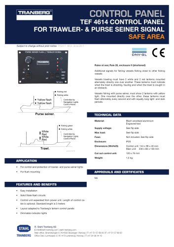 TEF 4614 Datasheet Control panel