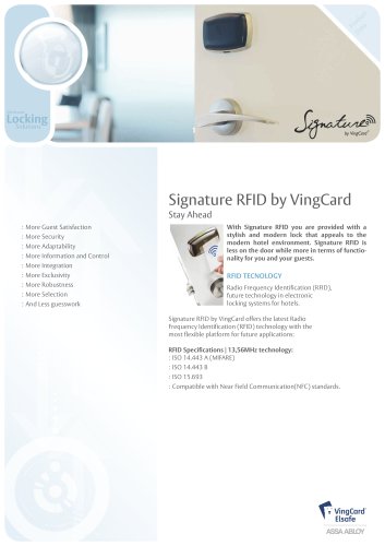 Signature RFID by VingCard 2013