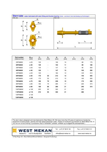 tube with stem fitting and thordon bearing