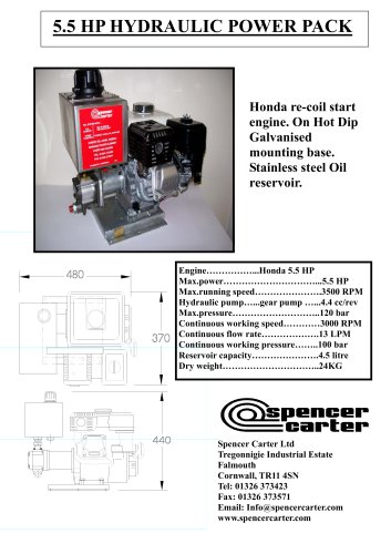 5.5 HP HYDRAULIC POWER PACK