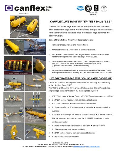 Lifeboat and Davit Test Bags - Flyer