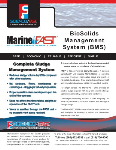 MarineFAST Biosolids Management System