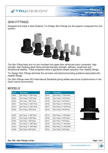 Skin Fittings Threaded