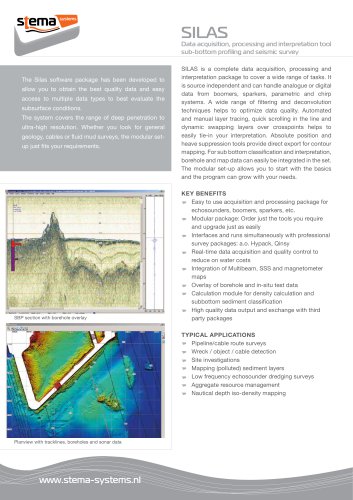 SILAS: Data acquisition, processing and interpretation tool sub-bottom profiling and seismic survey