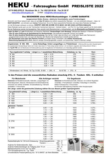 Basic series price list