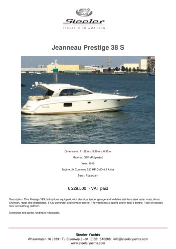 JEANNEAU PRESTIGE 38 S