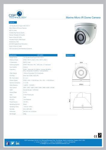 Marine Micro IR Dome Camera