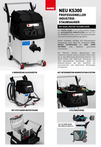 KS300  PROFESSIONELLER  INDUSTRIE STAUBSAUGER
