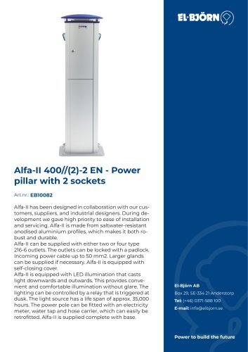 Alfa-II 400//(2)-2 EN - Power pillar with 2 sockets