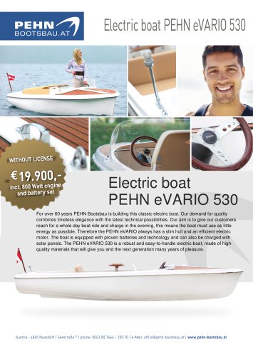 Electric boat PEHN eVARIO 530