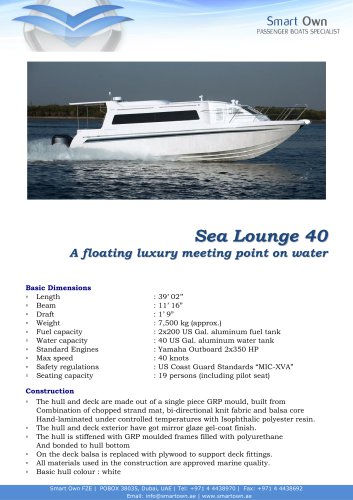 Sightseeing boat – Sea Lounge 40