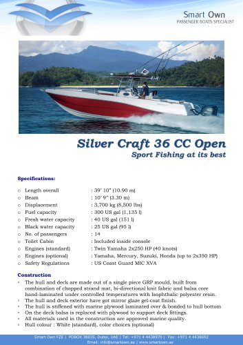 SILVER CRAFT 36 CC OPEN