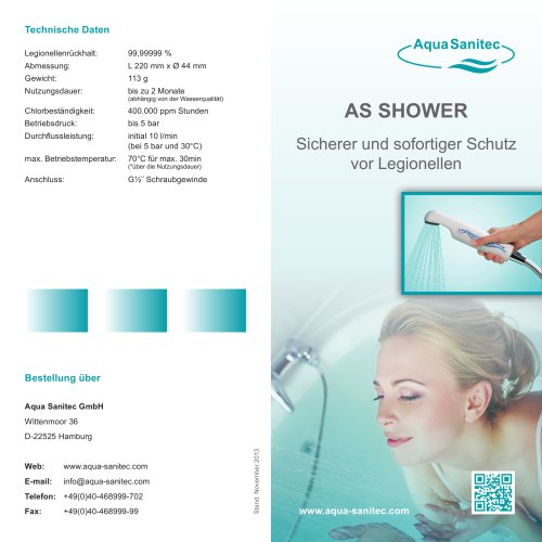 Legionellendusche AS SHOWER