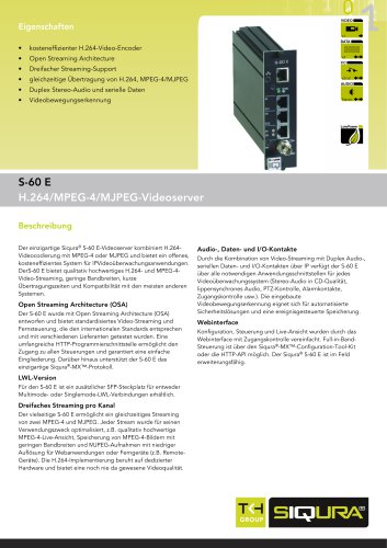 S-60 E - One-channel IP video encoder