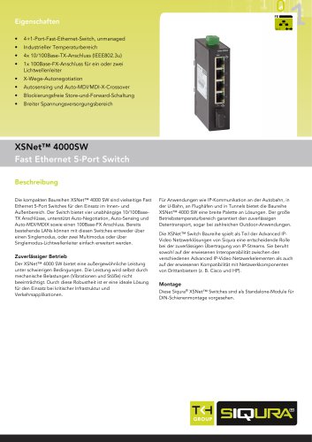 XSNet 4010 SW - 4-port + 1-port switch