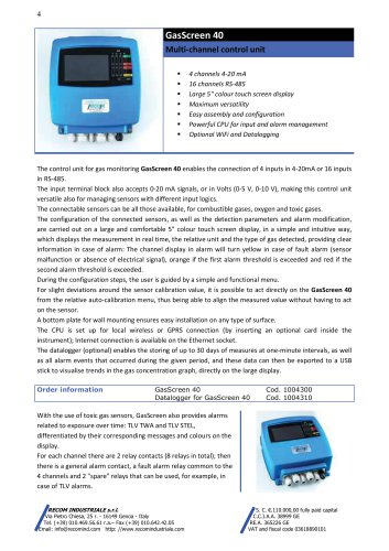 Gas Screen 40 control unit